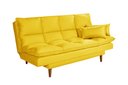 Ver imagem 4 de Sofá Cama Casal 3 Lugares Andorra Suede Amarelo 374 Império Estofados