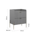 Ver imagem 6 de Mesa de Cabeceira com Gaveta Cinza para Quarto Moriah 45cm Pes Champagne