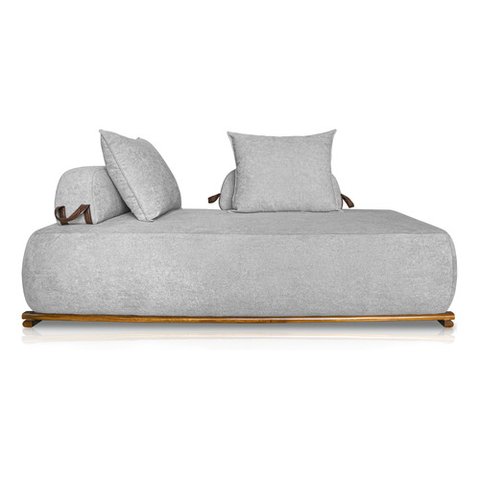 Sofá Dubai 2 Lugares 1.80m Tecido Bouclê Cinza para Sala Bz Home Decor