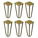 Ver imagem 1 de Kit 6 Pés de Metal 15 CM Hairpin Legs Mesas de Centro Puffs Dourado