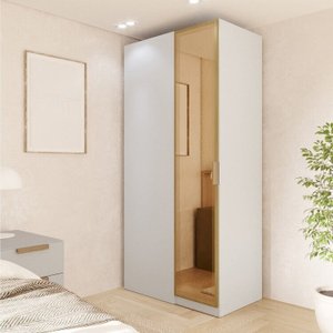 Guarda Roupa Linear 1 Porta Reflecta Jade CabeCasa MadeiraMadeira
