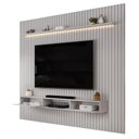 Ver imagem 3 de Painel Trento 275 Ripado com Bancada com LED com Mesa de Centro Lina e Cleia Bali Bali Dj-Móveis