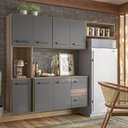 Ver imagem 6 de Cozinha Suspensa Juliete 7 Portas 2 Gavetas Carvalho Rústico/chumbo Nicioli