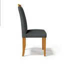 Ver imagem 7 de Cadeira Aurora Madeira Maciça Estofada para Mesa de Jantar Linho Chumbo 406