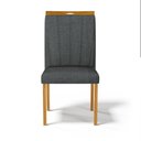 Ver imagem 3 de Cadeira Aurora Madeira Maciça Estofada para Mesa de Jantar Linho Chumbo 406
