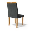 Ver imagem 4 de Cadeira Aurora Madeira Maciça Estofada para Mesa de Jantar Linho Chumbo 406