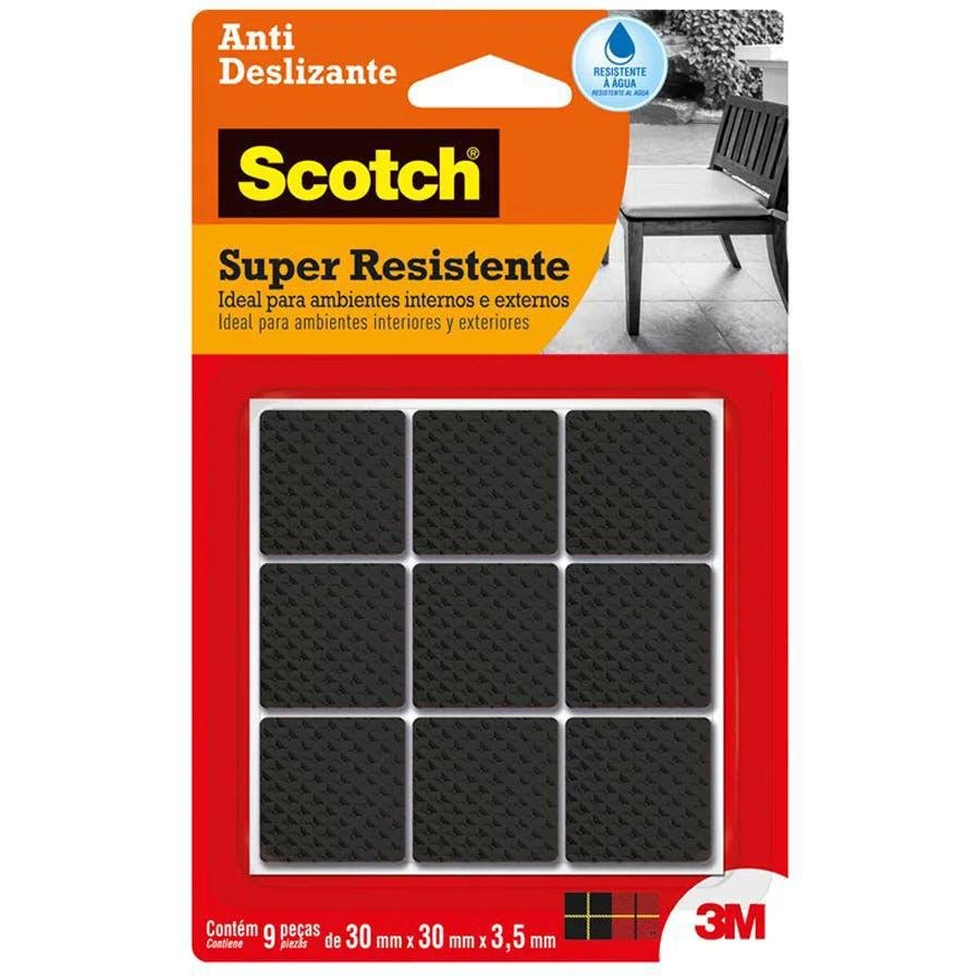 Protetor Anti Deslizante Scotch Quadrado G Preto 30x30x3,5mm