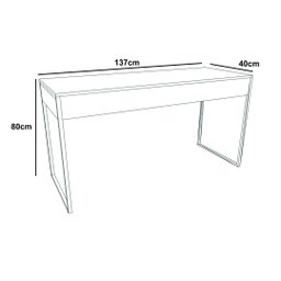 Aparador Industrial Califórnia 137x40 Ferro Branco Tampo Branco - 3