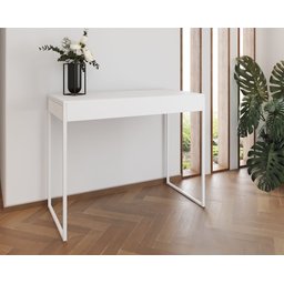 Aparador Industrial Califórnia 137x40 Ferro Branco Tampo Branco - 1