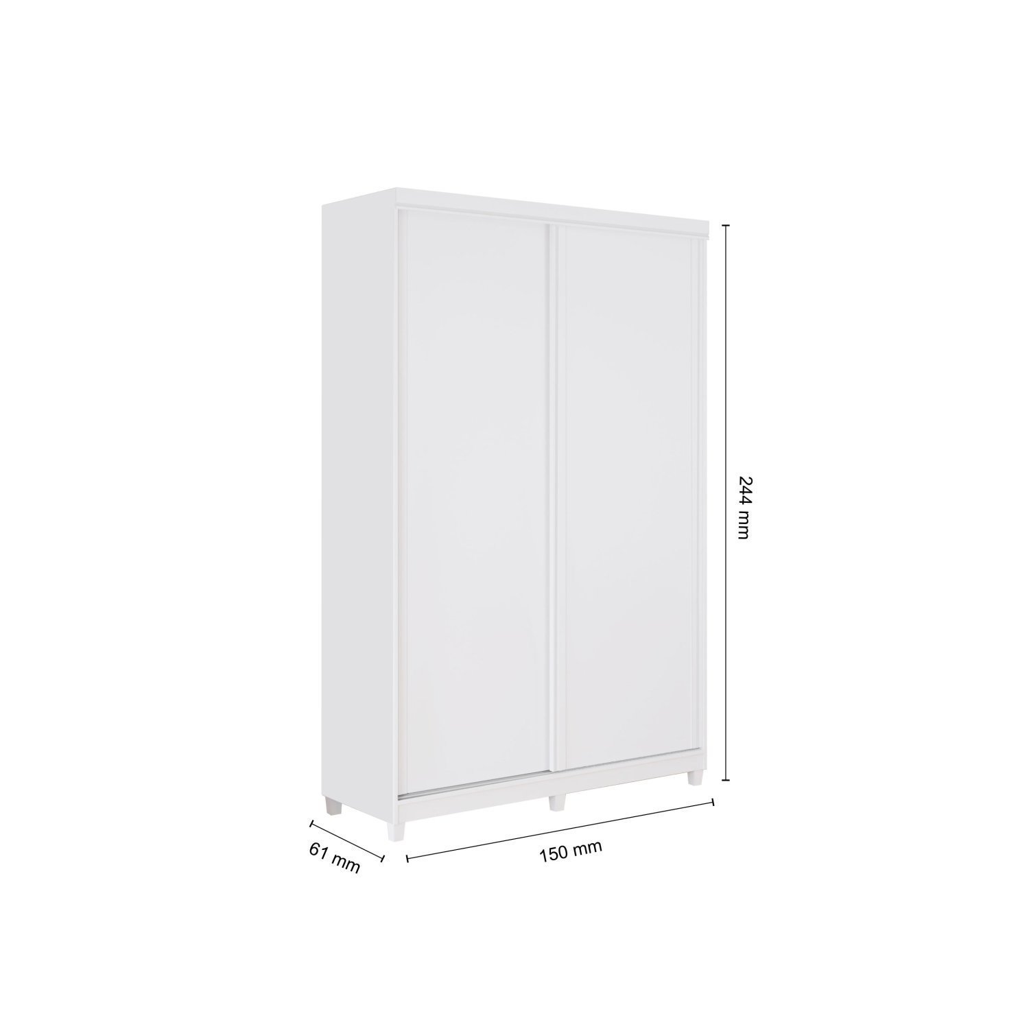 Guarda Roupa Solteiro 2 Portas 2 Gavetas Dalas  - 4