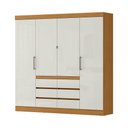 Ver imagem 1 de Guarda Roupa Casal Medina 4 Portas 6 Gavetas Cinamomo/off White - Mx Móveis