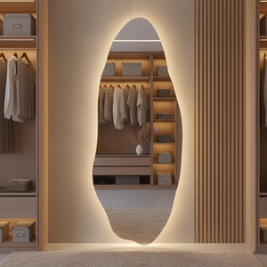 Espelho Orgânico 150x60 com Led Touch Quente Frio Decoração Pinterest Polido Lopazzi Quarto Sala