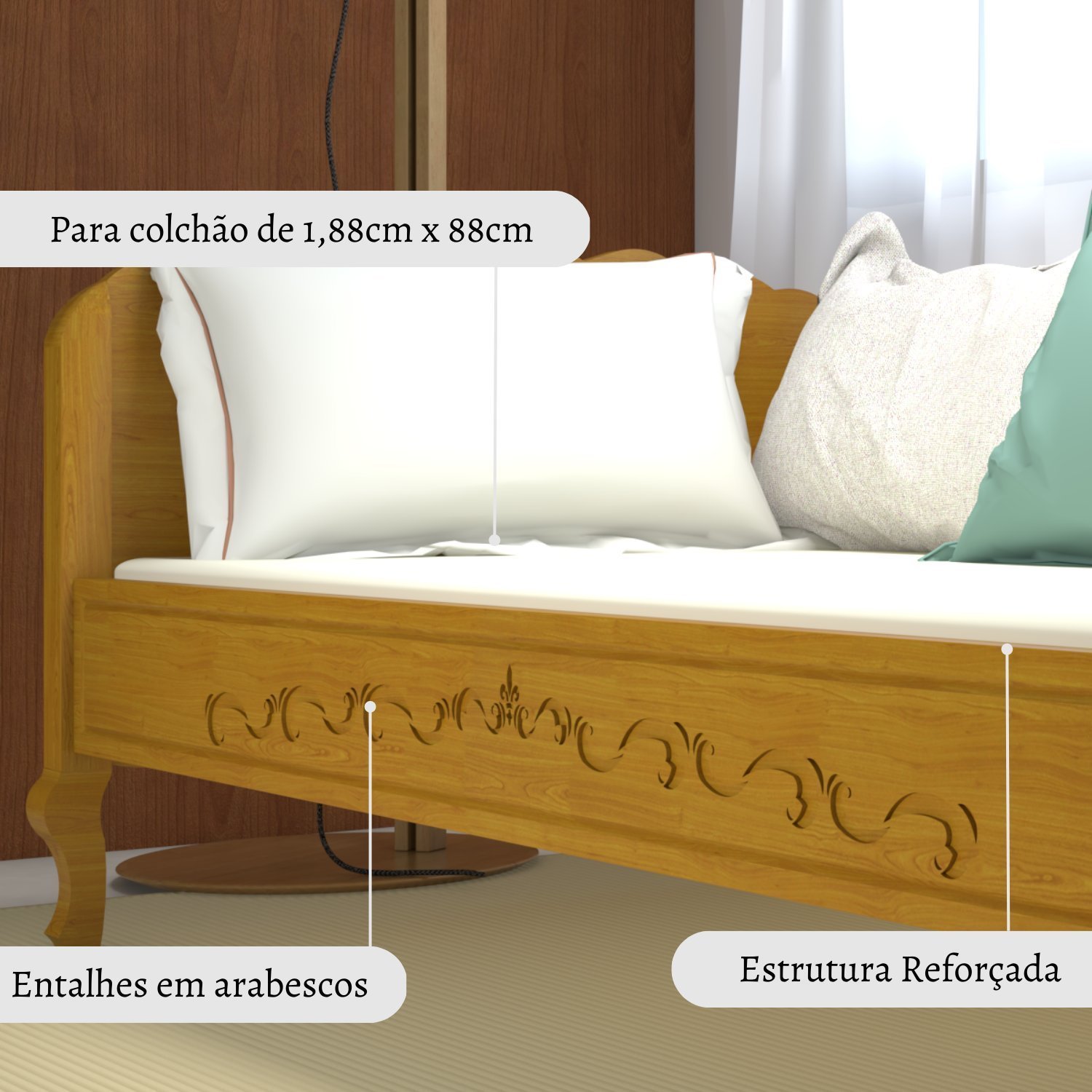 Cama Sofá Infantil 79cm x 198cm Versailles - 5