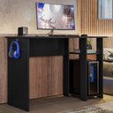 Ver imagem 1 de Mesa Escrivaninha para Computador Gamer Slim Preto - Peternella Móveis