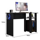 Ver imagem 5 de Mesa Escrivaninha para Computador Gamer Slim Preto - Peternella Móveis