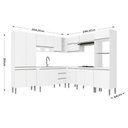 Ver imagem 3 de Cozinha Modulada Athena 8 Peças 3 Balcões 3 Armários Torre Quente e Paneleiro Branco