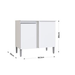 Cozinha Modulada Athena 8 Peças 3 Balcões 3 Armários Torre Quente e Paneleiro - 8