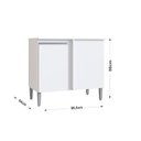 Ver mais imagens de Cozinha Modulada Athena 8 Peças 3 Balcões 3 Armários Torre Quente e Paneleiro Branco