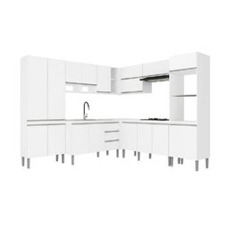 Cozinha Modulada Athena 8 Peças 3 Balcões 3 Armários Torre Quente e Paneleiro - 2