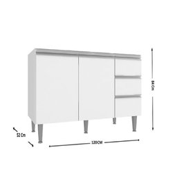 Cozinha Modulada Athena 8 Peças 3 Balcões 3 Armários Torre Quente e Paneleiro - 6