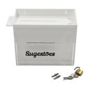 Ver imagem 5 de Urna Caixa De Sugestão Parede Em Acrílico Branca com Cadeado Centauri Acrílicos UCS-B01