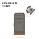 Ver imagem 2 de Balcão de Cozinha 40 cm 3 Gavetas (sem Tampo) Rustic/Cinza Vik Madesa