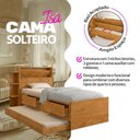 Ver imagem 3 de Cama Isa Solteiro com Cama Auxiliar e Gavetas com Colchões D33 para Dormitório e Quarto - Nature