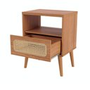 Ver imagem 4 de Mesa de Cabeceira com 1 Gaveta Tela Natural 100% MDF Marrom
