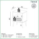 Ver imagem 3 de Mesa de Cabeceira com 1 Gaveta Tela Natural 100% MDF Marrom