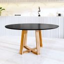 Ver imagem 1 de Mesa de Jantar 90cm Preta Base Pirâmide ****somente Mesa sem Cadeira****