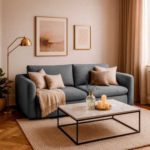 Sofá Retrátil 3 Lugares Vênus Redenobre Linho Soft 200cm Cinza
