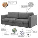 Ver imagem 6 de Sofá Retrátil 3 Lugares Vênus Redenobre Linho Soft 200cm Cinza