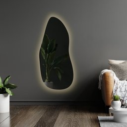 Espelho 130x60cm Multiuso Orgânico Lapidado Pendurador LED In House Decor - 3