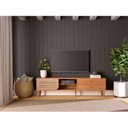 Ver imagem 4 de Rack Retrô para TV até 85 Polegadas 100% MDF 220cm 2 Gavetas Marrom
