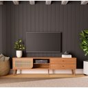 Ver imagem 1 de Rack Retrô para TV até 60 Polegadas 100% MDF 220cm 2 Gavetas