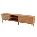 Ver imagem 2 de Rack Retrô para TV até 85 Polegadas 100% MDF 220cm 2 Gavetas Marrom