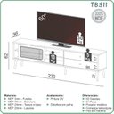 Ver imagem 3 de Rack Retrô para TV até 85 Polegadas 100% MDF 220cm 2 Gavetas Marrom