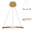 Ver imagem 1 de Lustre Pendente Moderno 80cm Anel Led 40w Dourado 3000k Bivolt