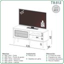 Ver imagem 3 de Rack para TV até 55 Polegadas Retrô com Pés 1 Porta Correr 100% MDF