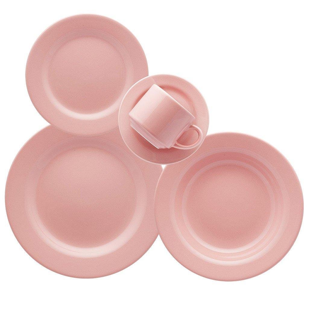 Kit 6 Pratos De Sobremesa Biona Rosa Oxford Cerâmica 19Cm - 2