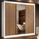 Ver imagem 1 de Guarda Roupa Casal Madesa Lyon Plus 3 Portas de Correr com Espelho 4 Gavetas