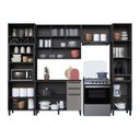 Ver imagem 4 de Cozinha Modulada Compacta Torre Quente Vidro 5 Peças Diamante Preto/Chumbo/Titanio
