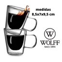 Ver imagem 1 de Jogo de Xícara Vidro Duplo 2 Peças Borossilicato com Alça -wolff