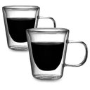 Ver imagem 2 de Jogo de Xícara Vidro Duplo 2 Peças Borossilicato com Alça -wolff