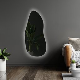 Espelho 130x60cm Multiuso Oval Lapidado Pendurador LED In House Decor - 3
