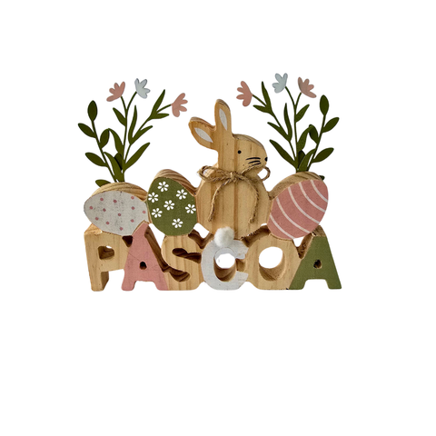 Guirlanda Páscoa para Móvel - Coelho - Ovos - Madeira