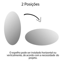 Espelho Multiuso Oval Lapidado Pendurador LED In House Decor - 3