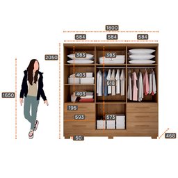 Guarda Roupa Agata 6 Portas 6 Gavetas com Espelho com 6 Pés Clic Móveis - 4