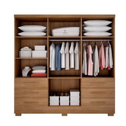 Guarda Roupa Agata 6 Portas 6 Gavetas com Espelho com 6 Pés Clic Móveis - 3