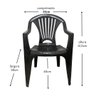 Cadeira Poltrona Apoio de Braço Plástica Alta Black Arqplast - 6